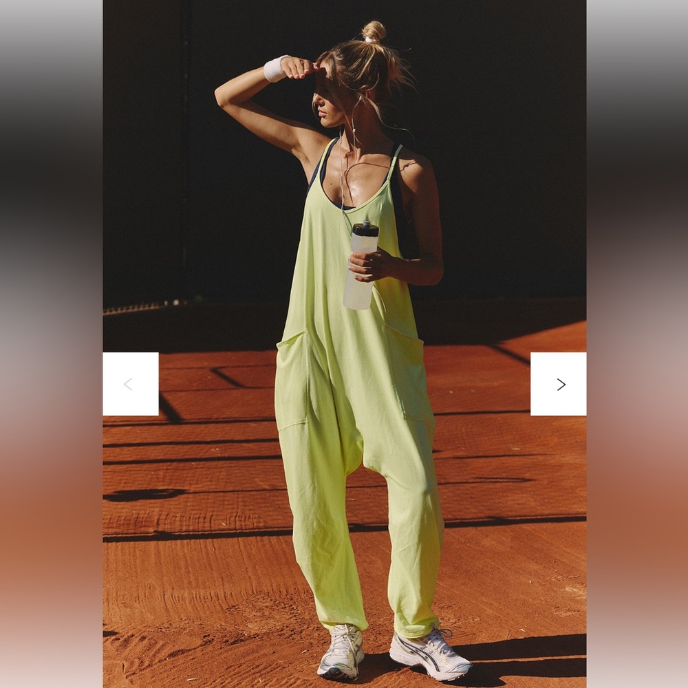 Free people hot shot Jumpsuit lime zest